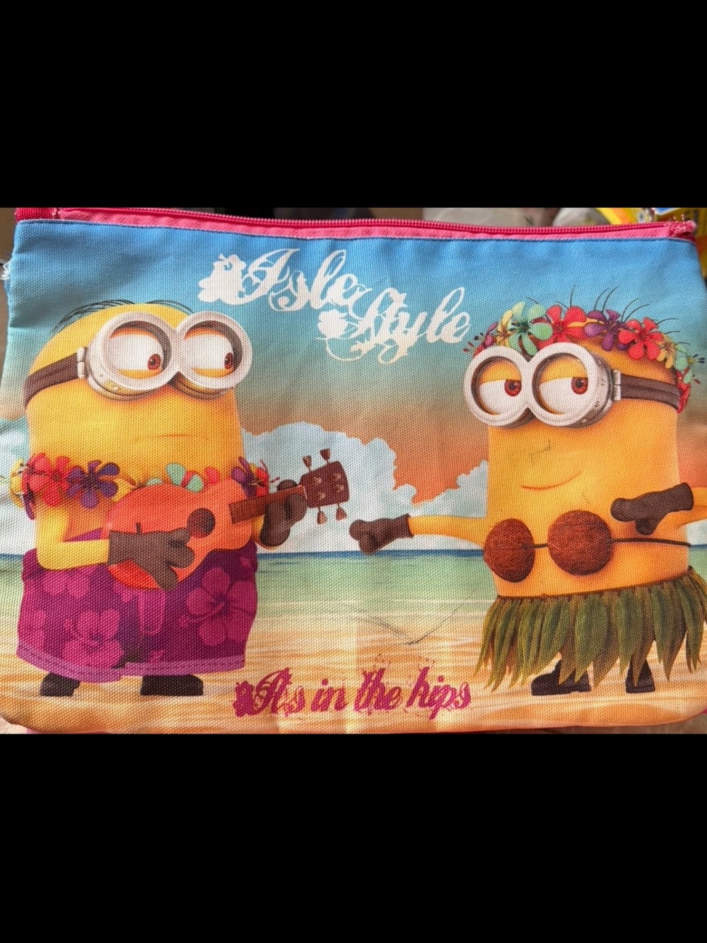 Minions Island Style Cosmetic Pouch - Blue & Pink